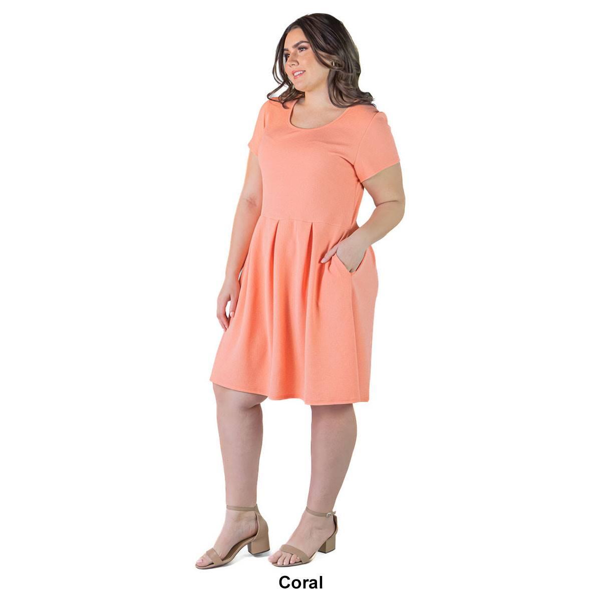 Plus Size 24/7 Comfort Apparel Fit & Flare Dress