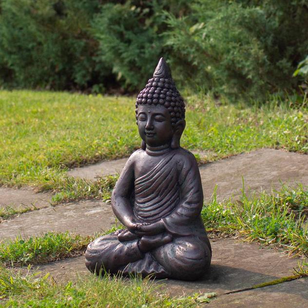 Northlight Dark Brown Meditating Buddha Garden Statue