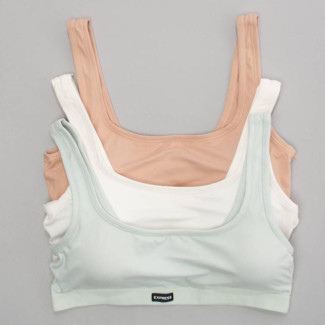 Womens Express 3Pk Square Neck Brushed Bralette Bra EX03553A3