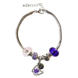 Beautiful Blessings Silver-Tone Slider Butterfly Charm Bracelet