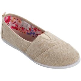 Womens Ashley Blue Solid Canvas Slip On Flats