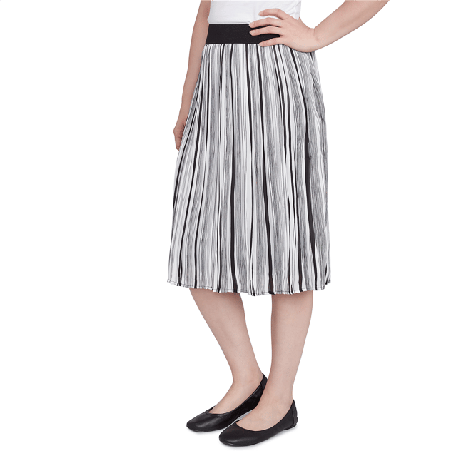 Womens Emaline Essentials Pull-On Pleat Stripe Skirt