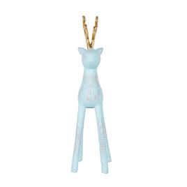 National Tree 9in. Pastel Blue Woodgrain Deer Figurine