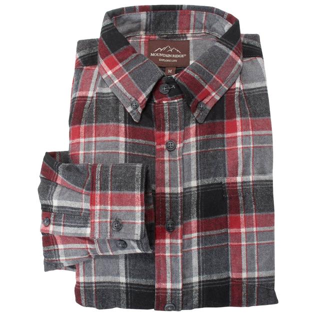 Mens Mountain Ridge Flannel Shirt - Red/Black