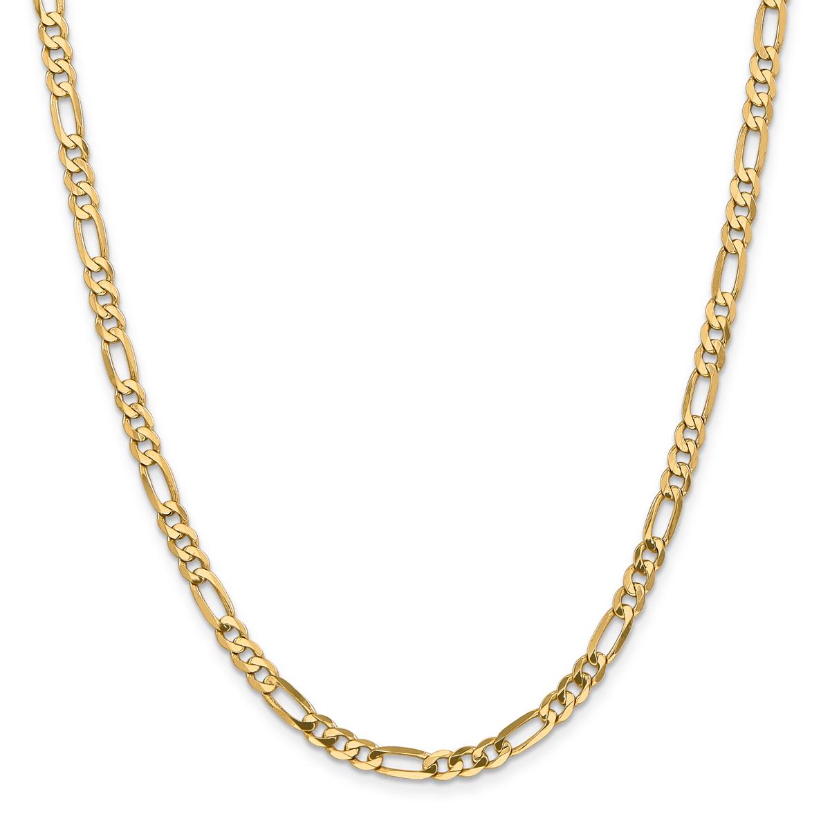 Gold Classics(tm) 4.75mm. 14k Gold Flat Figaro Chain Necklace
