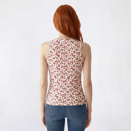 Juniors Wallflower Leah Floral Scoop Neck Tank Top