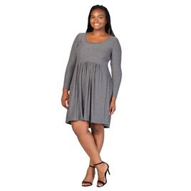 Plus Size 24/7 Comfort Apparel Babydoll Knee Length Dress