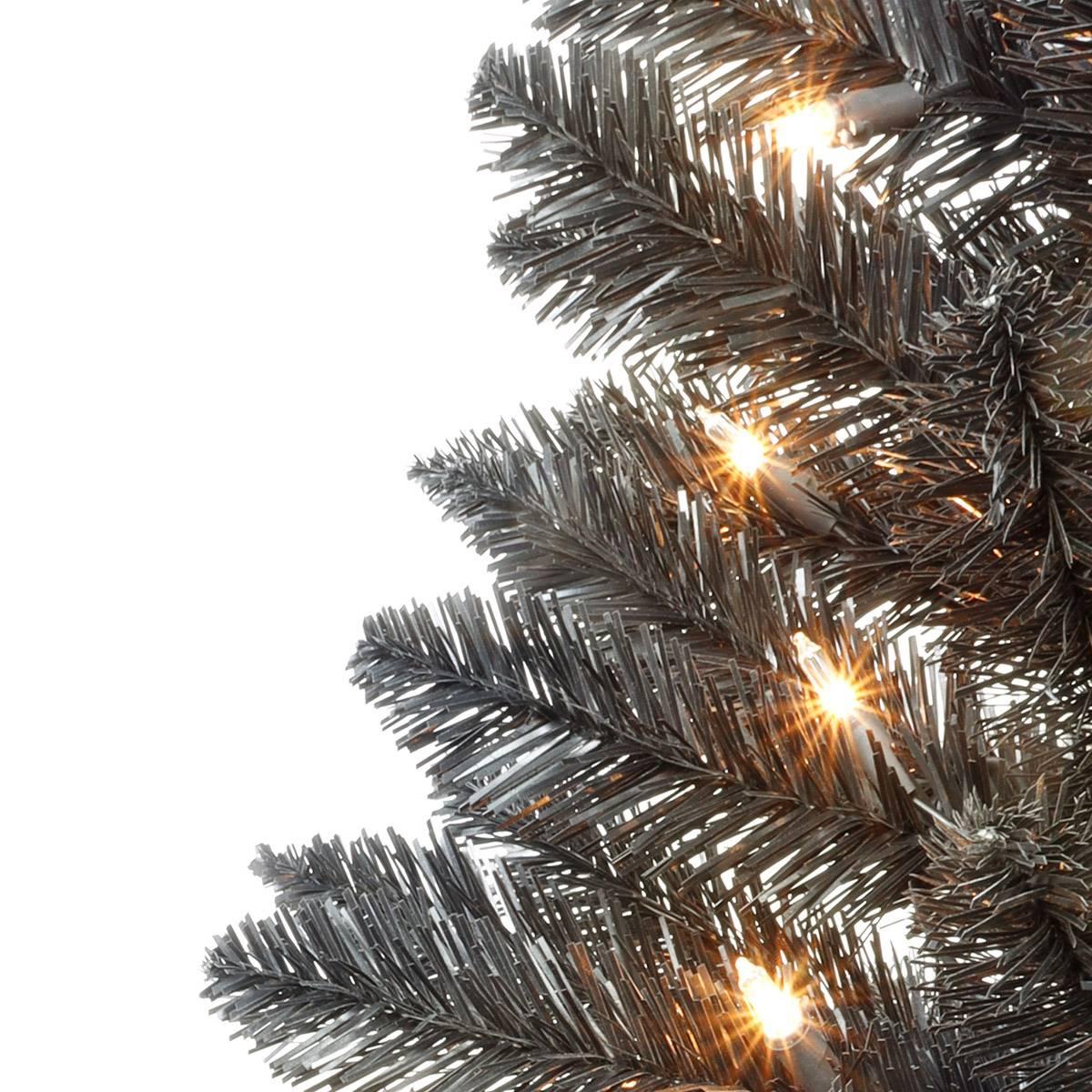 Puleo International 6ft. Pre-Lit Black Carson Pine Christmas Tree