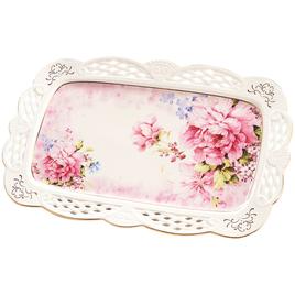 Home Essentials Floral 14x9 Pierced Tray