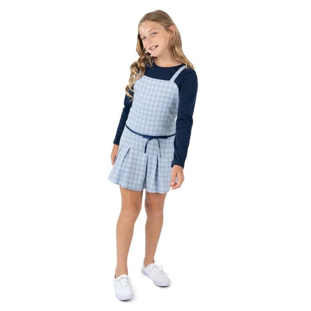 Girls (7-16) Rare Editions Plaid Pleated Jumper & Rib-Knit Top