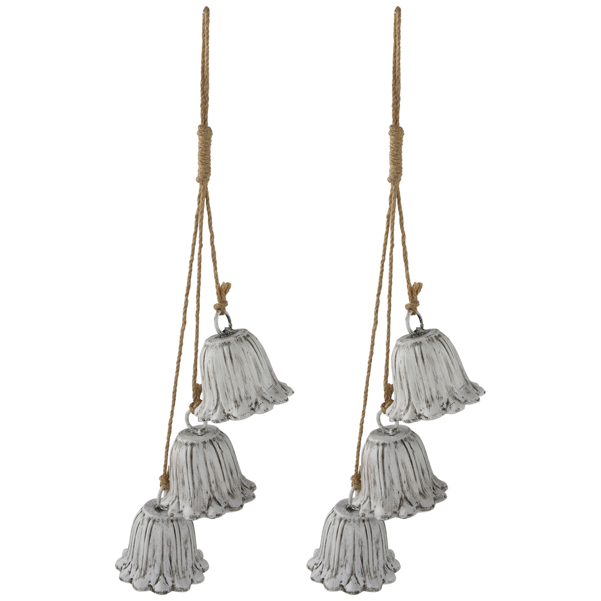 Northlight Trio White Fluted Christmas Bells  - Set of 2