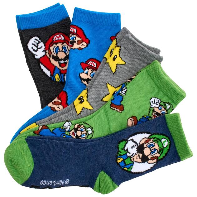 Boys Nintendo 5pr. Mario Bros. Crew Socks