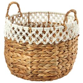 Baum Brothers Small Arrow Weave Water Hyacinth Basket - Natural