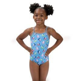 Toddler Girls Dolfin(R) Fin Floats Criss-Cross One Piece Swimsuit