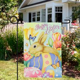Northlight Seasonal Bunny and Eggs Easter Garden Flag