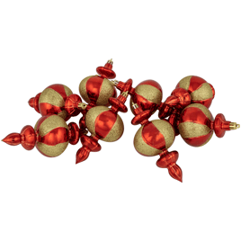 Northlight 8ct. Red & Gold Finial Christmas Ornaments