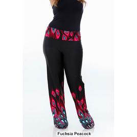 Plus Size White Mark Printed Palazzo Pants-Peacock