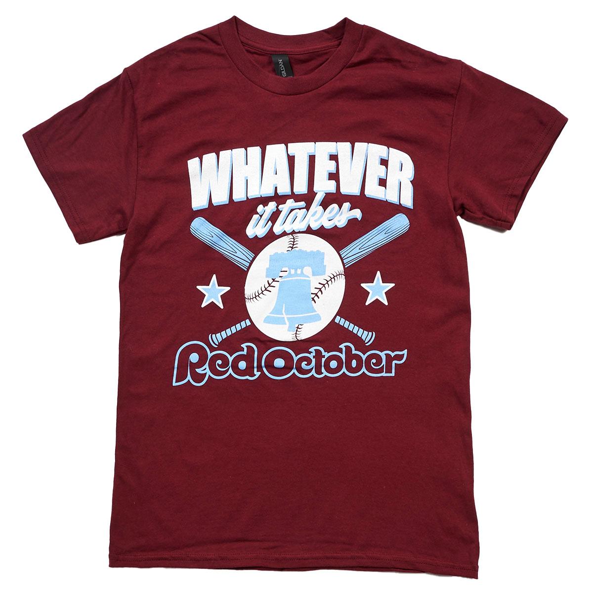 Mens Tailgate Philadelphia Baseball Whatever it Takes Tee-Maroon
