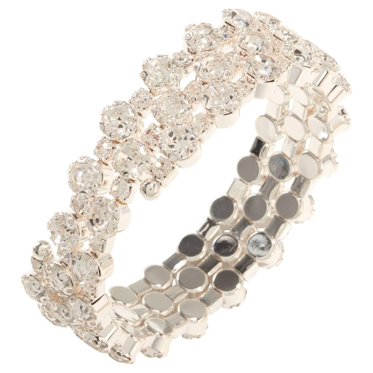 Rosa Rhinestones Silver-Tone Rhinestone Coil Bracelet