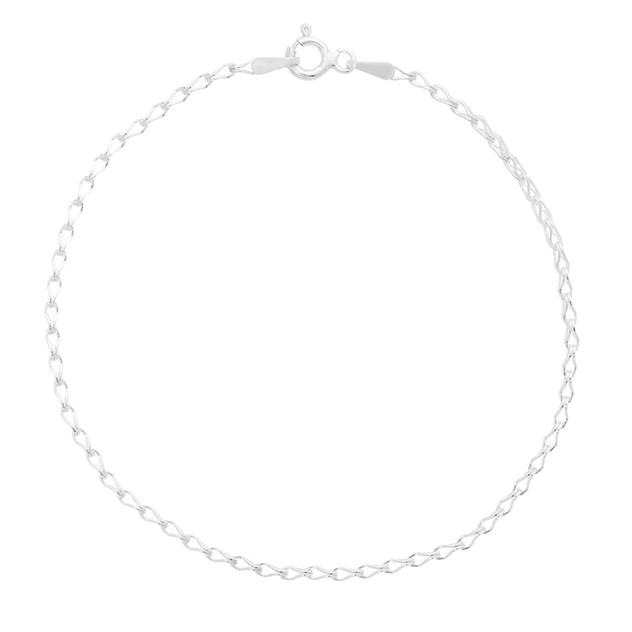 Marsala Sterling Silver Pear Shape Link Chain Anklet