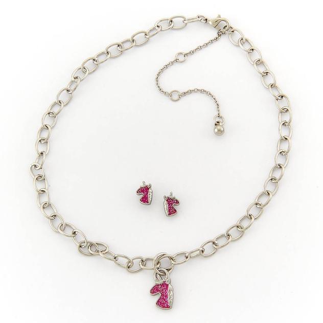 Kids Lil' Ashley Unicorn Pendant & Unicorn Stud Earrings Set
