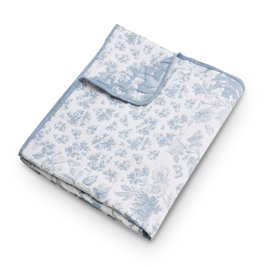 Greenland Home Fashions™ Blue Toile Classic Floral Throw Blanket