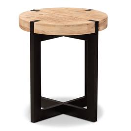Baxton Studio Horace Natural Brown Finished Wood End Table
