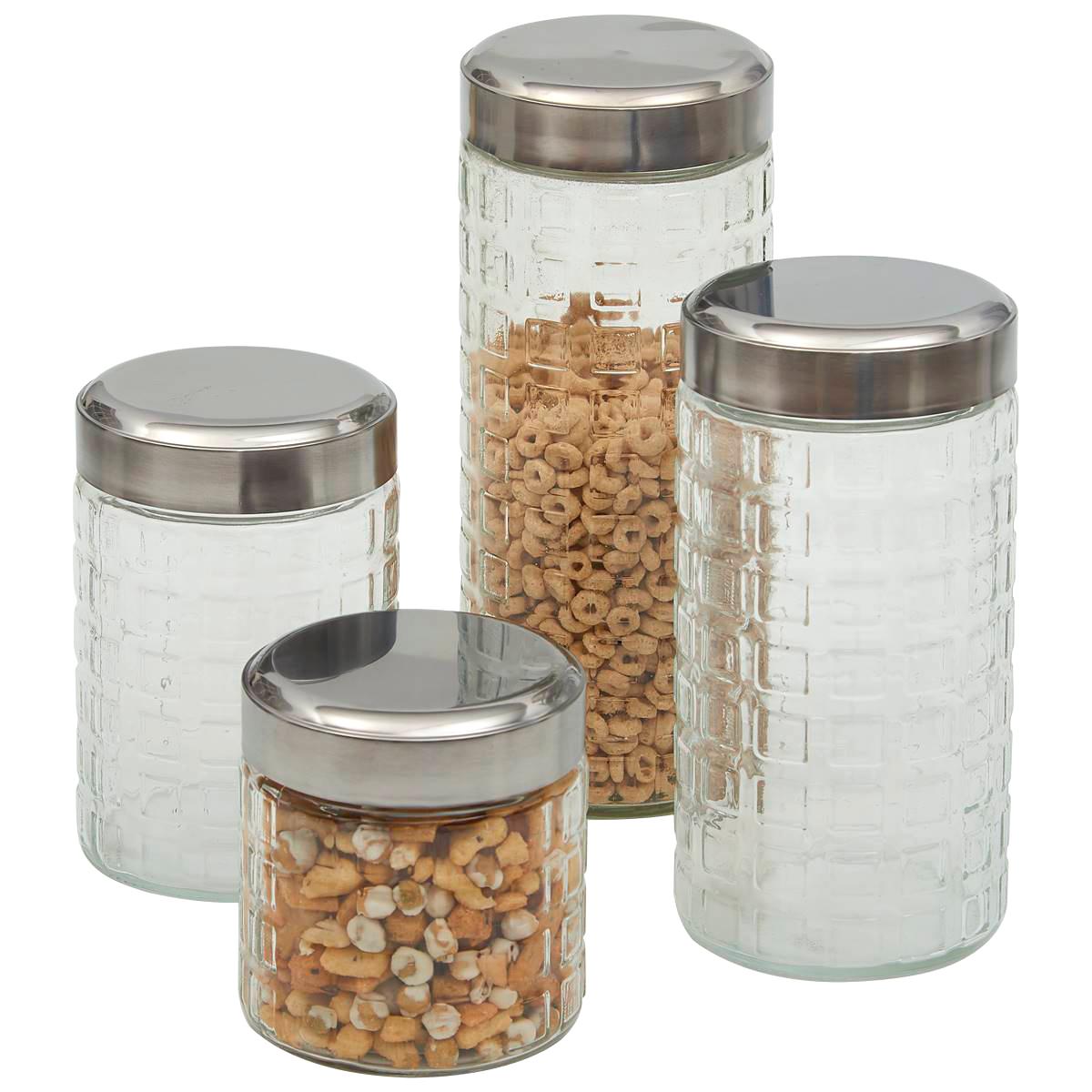 Kitchenworks 4pc. Round Glass Canister Set