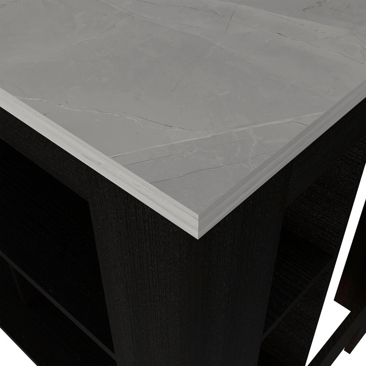 FM FURNITURE Brooklyn Ibiza Marble Top Kitchen Island