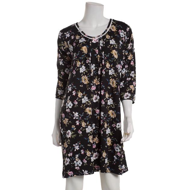 Womens René Rofé® 3/4 Sleeve Floral V-Neck Nightshirt