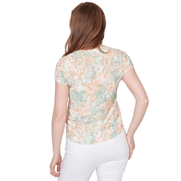 Petite Emaline Key Items Short Sleeve Textured Abstract Blouse