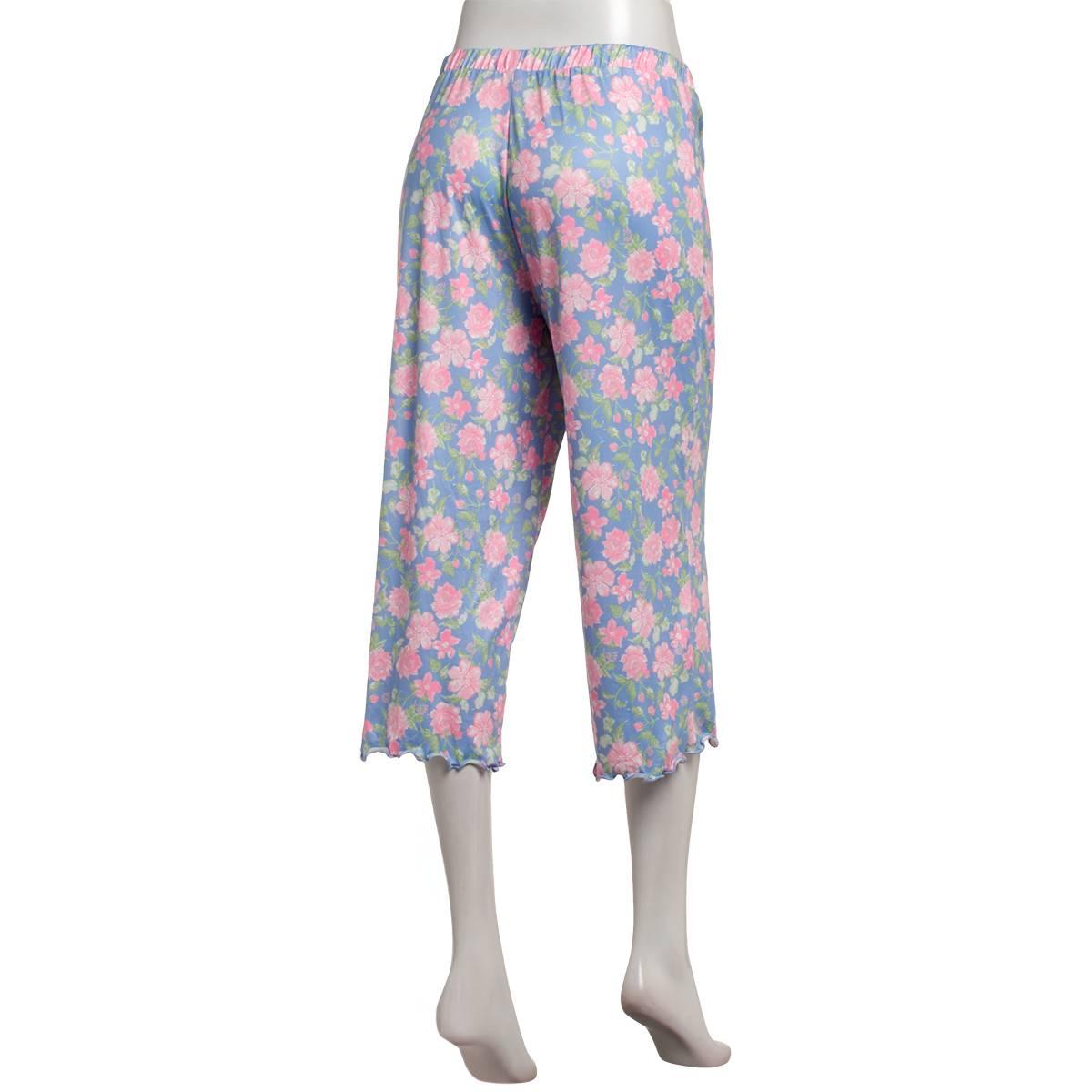 Petite Jessica Simpson Flowers Lettuce Edge Pajama Capris