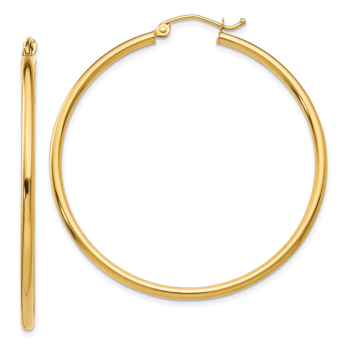 Gold Classics(tm) 14kt. Gold 45mm Tube Hoop Earrings