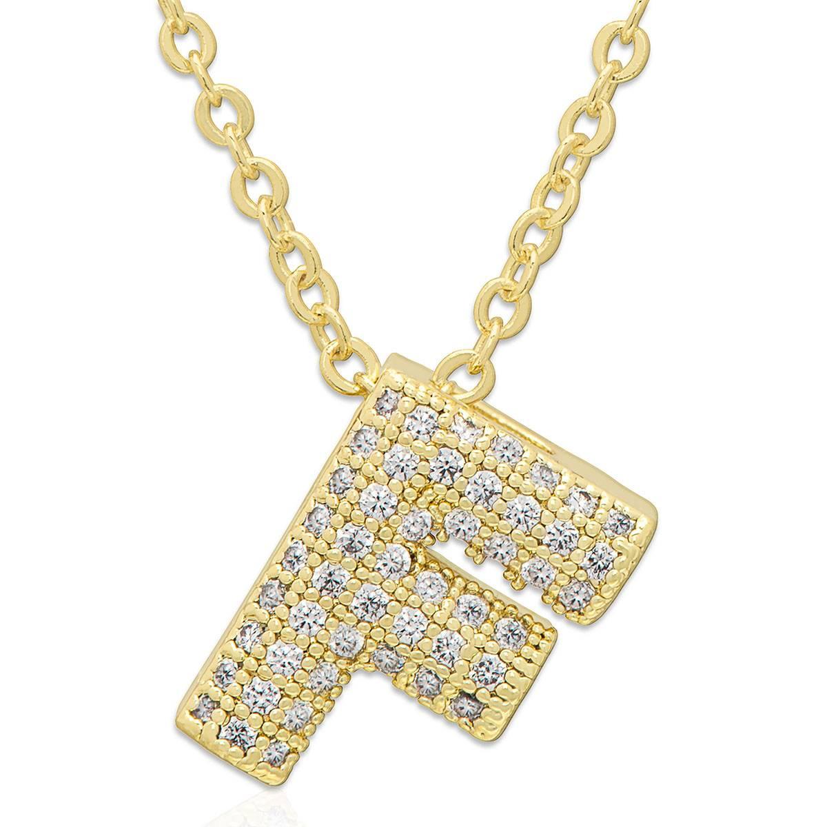 Accents by Gianni Argento 14kt. Gold Bubble Initial F Pendant