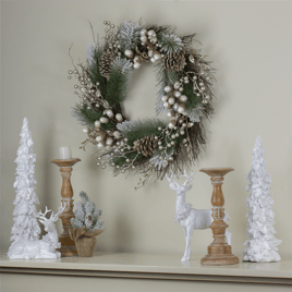 Northlight Acorn & Pinecone Flocked Pine Christmas Wreath