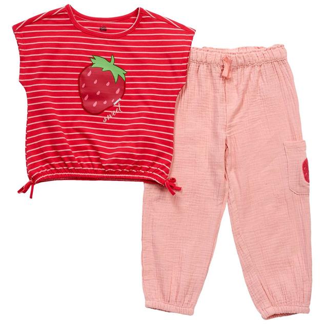 Girls (4-6x) Kids Headquarters® 2pc. Strawberry Top & Cargo Pants