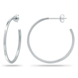 Sterling Silver Diamond Cut 30mm J Hoop Earrings