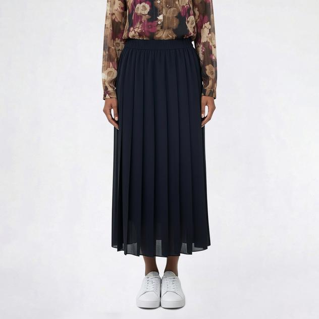 Womens Kasper Pull On Pleated Chiffon Midi Skirt