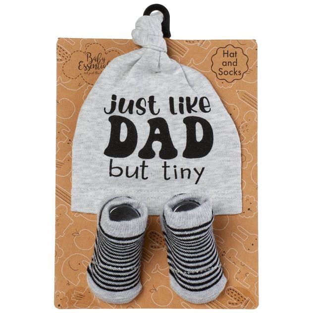 Baby Boy (NB-6M) Baby Essentials® Like Dad But Tiny Hat/Booties