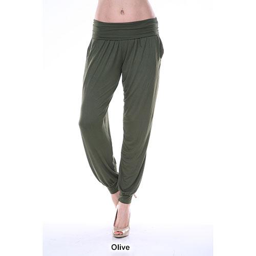 Womens White Mark Solid Harem Pants