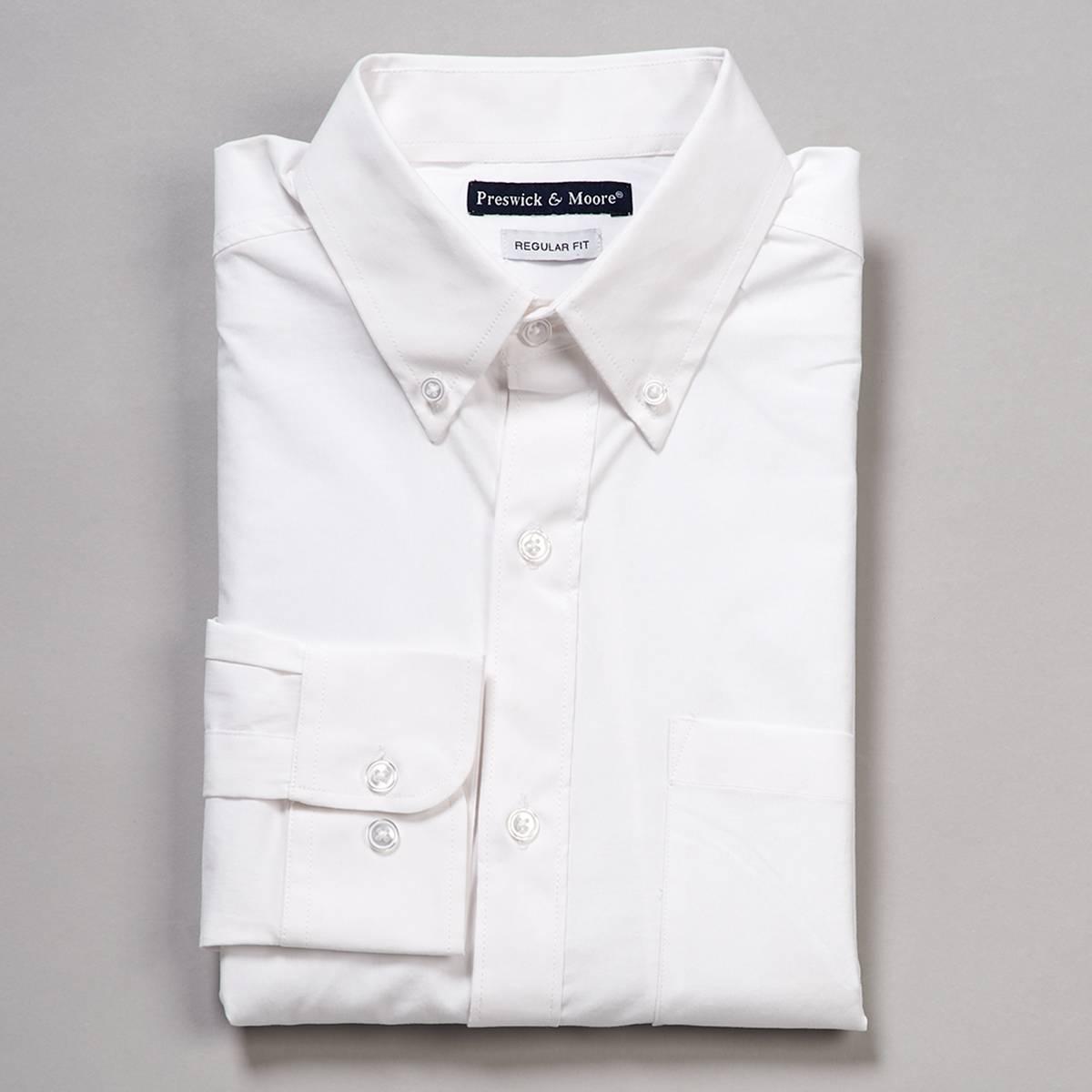 Mens Preswick & Moore(R) Regular Fit Stretch Dress Shirt - White