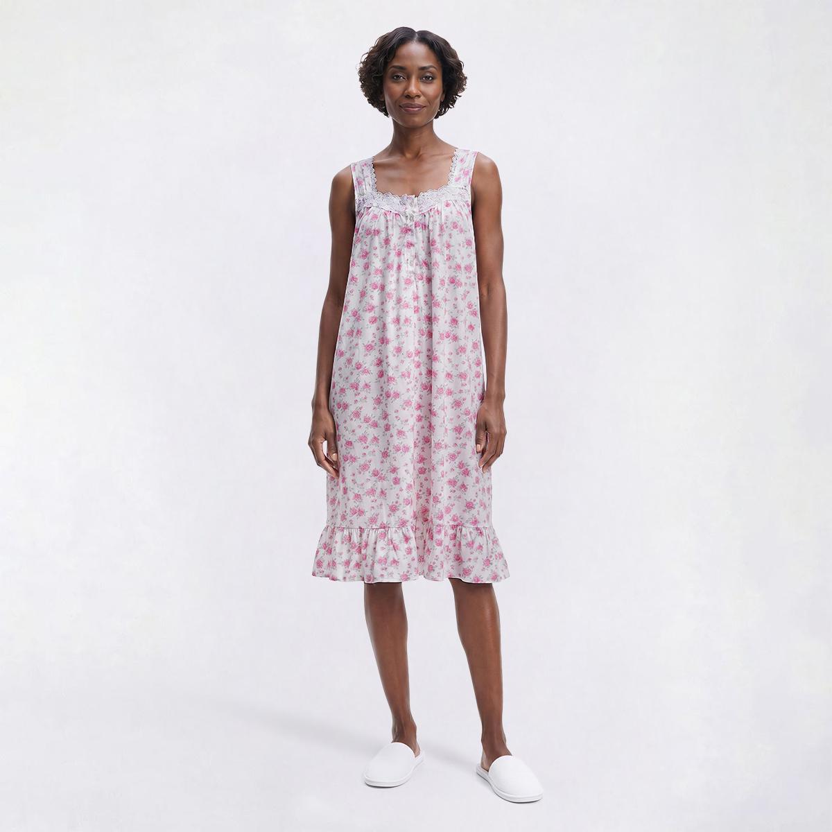 Womens Sophia by Rene Rofe Sleeveless Floral Lace Nightgown