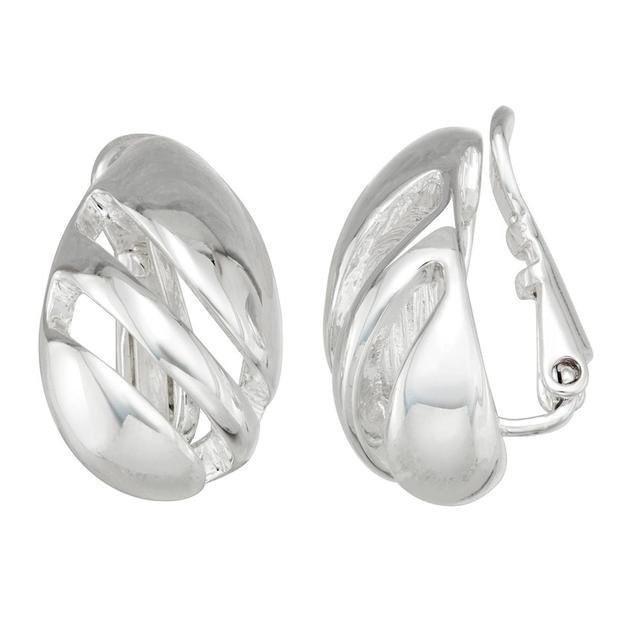 Napier Silver-Tone Horizon Drop Clip On Earrings