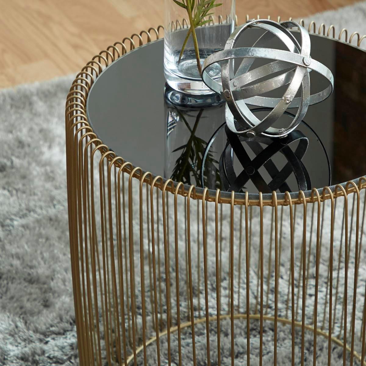 9th & Pike® Gold Metal Contemporary Accent Table - Set of 2