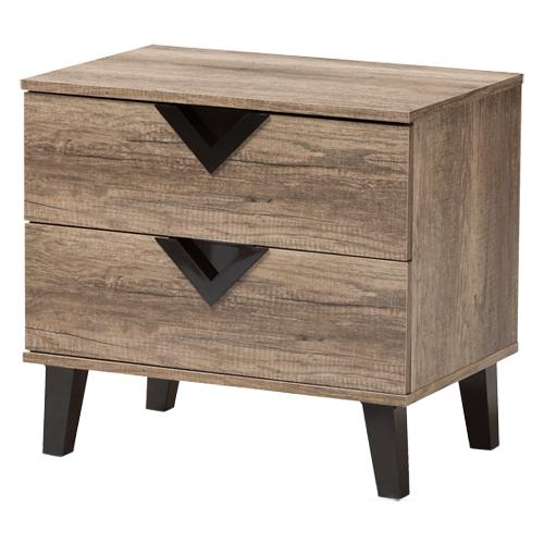 Baxton Studio Swanson 2 Drawer Nightstand