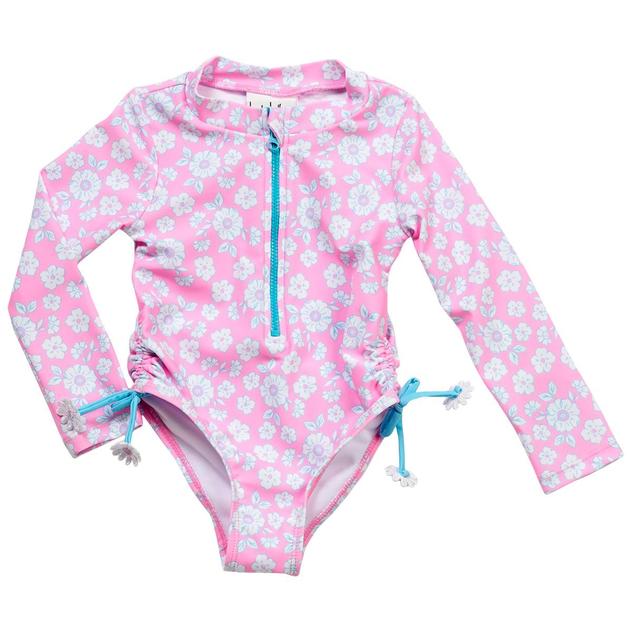 Toddler Girl Nicole Miller Floral Rashguard One Piece Swimsuit