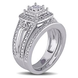 Loveblooms™ Princess & Round Diamond Bridal Ring Set
