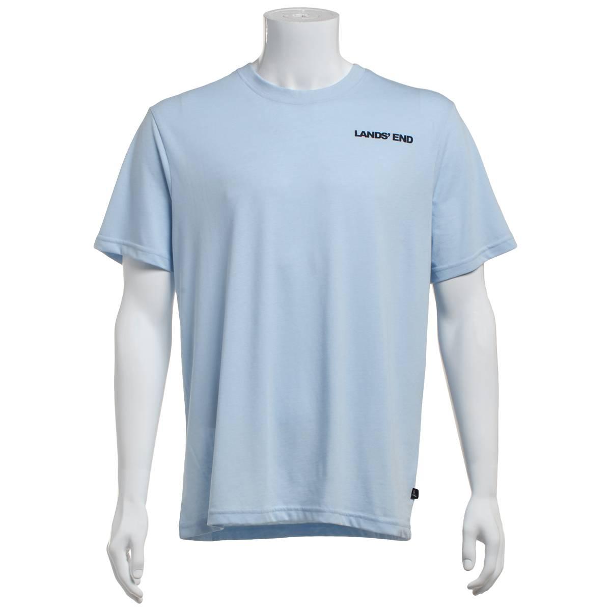 Mens LANDS END(R) Short Sleeve Tee - Skyway