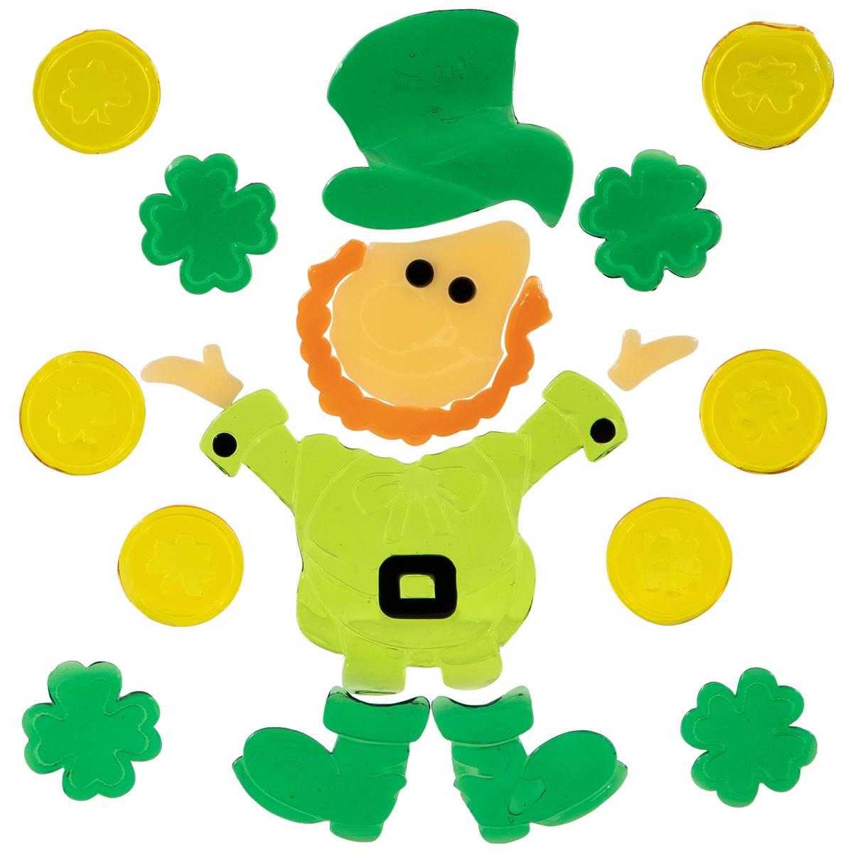 Northlight Seasonal St. Patrick''s Gel Window Clings - Set of 5