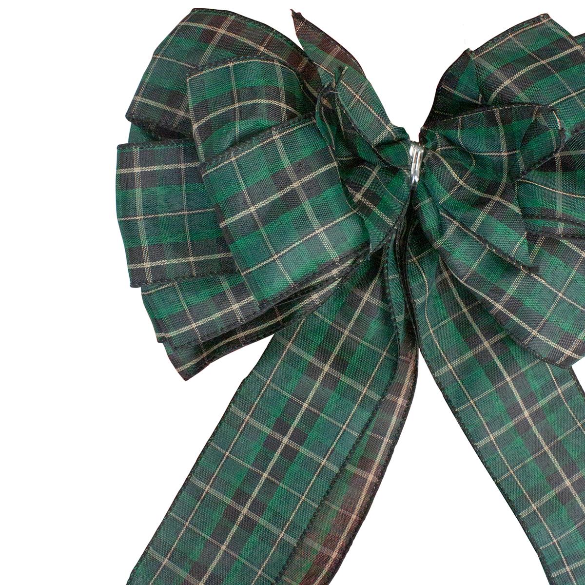 Northlight Seasonal 50in. Plaid 16 Loop Christmas Bow Decoration